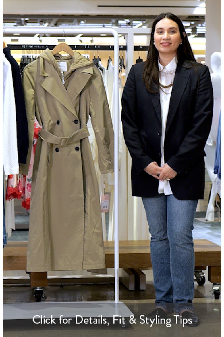 Quilted Hoodie Cotton & Nylon Trench Coat video