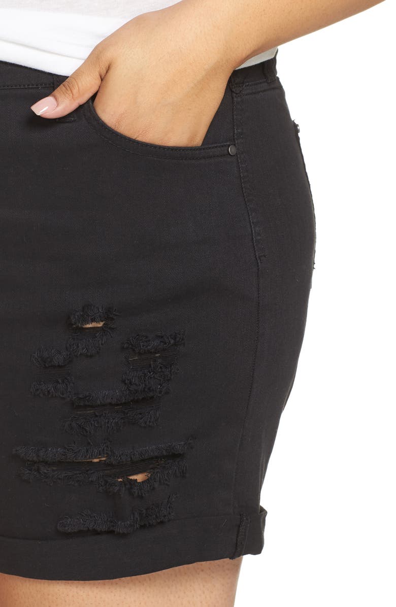 Fourteenth Place Tinsel Ripped Bermuda Shorts, Alternate, color,