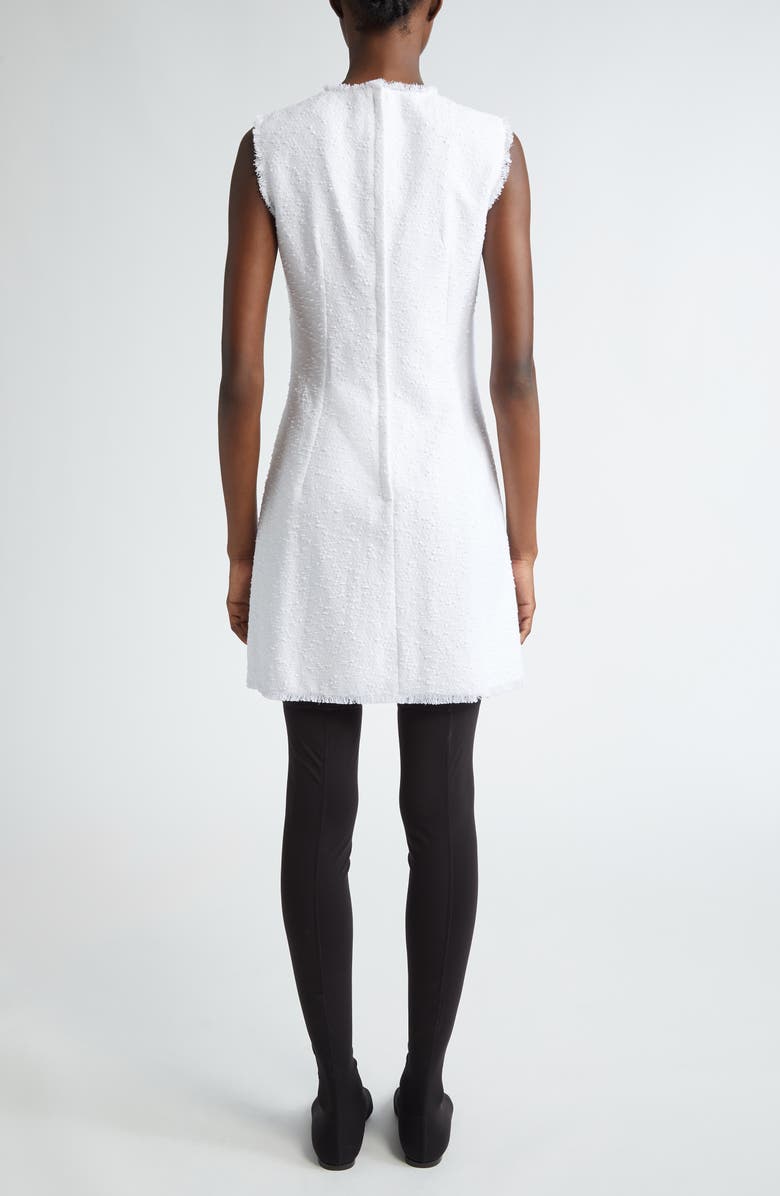 Dolce&Gabbana Rachel Sleeveless Tweed Minidress, Alternate, color, Bianco Ottico