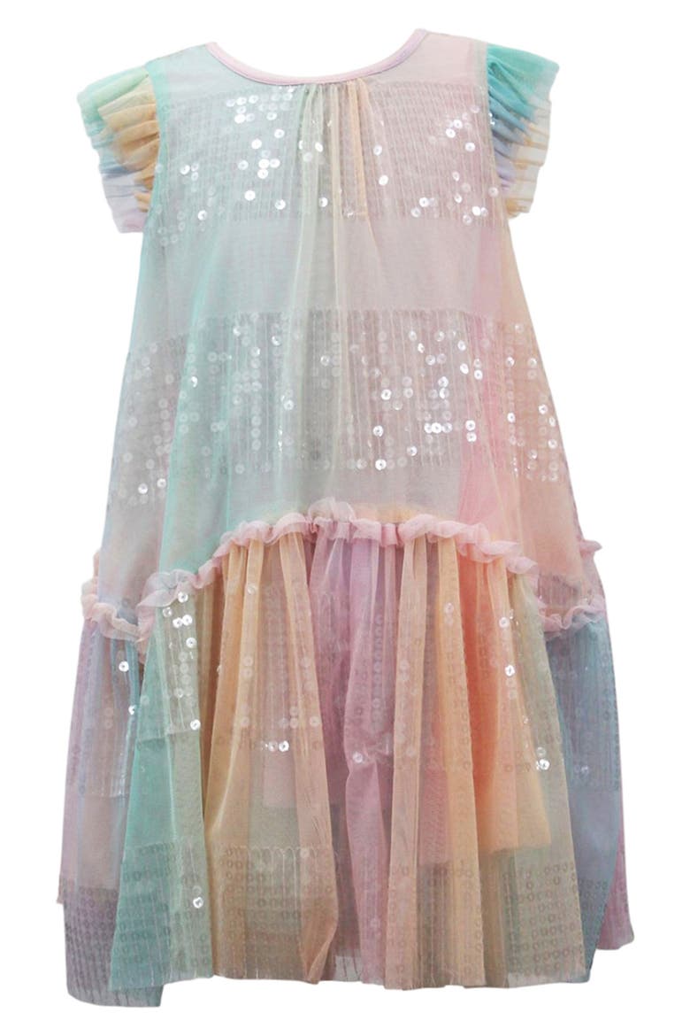 Kids' Sequin Stripe Party Dress, Main, color, MULTI PINK