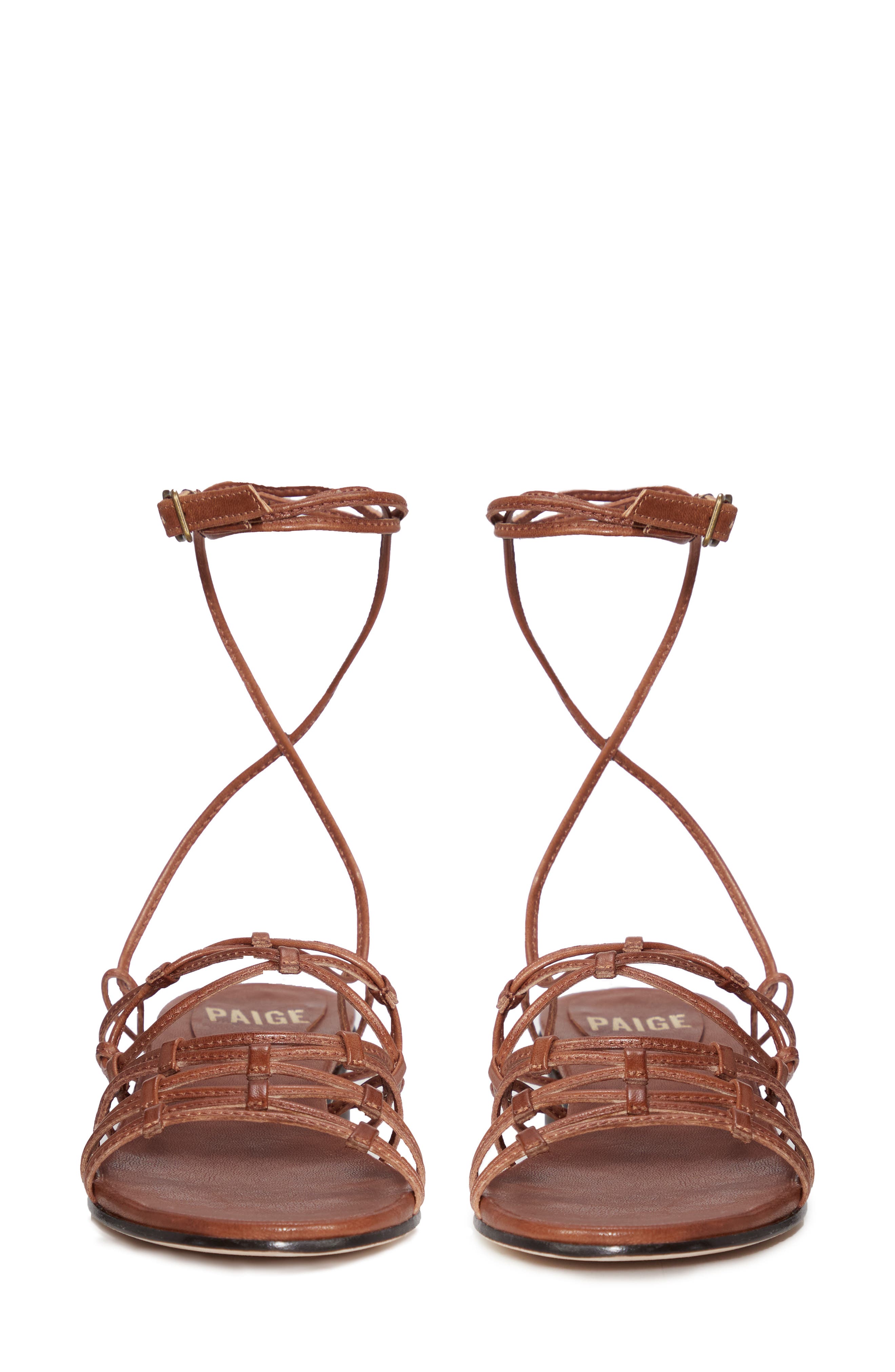 PAIGE Evan Ankle Tie Sandal, Alternate, color, Cinnamon