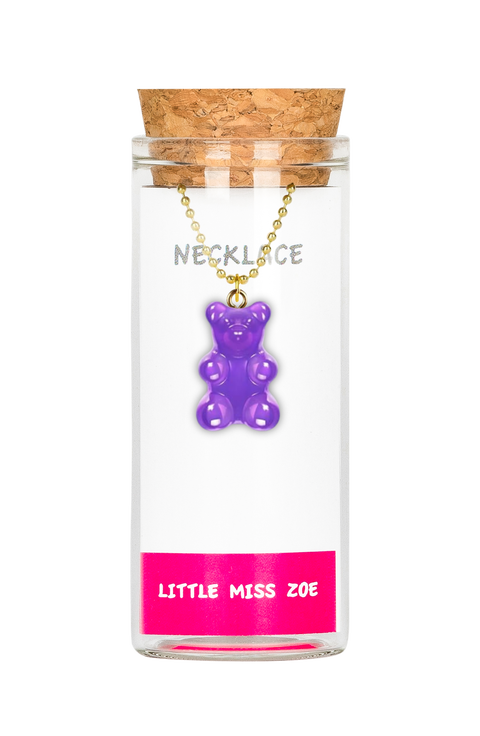 Gummy Bear Charm Necklace in Gift Bottle