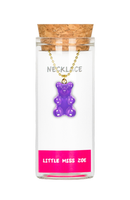 Little Miss Zoe Gummy Bear Charm Necklace in Gift Bottle
