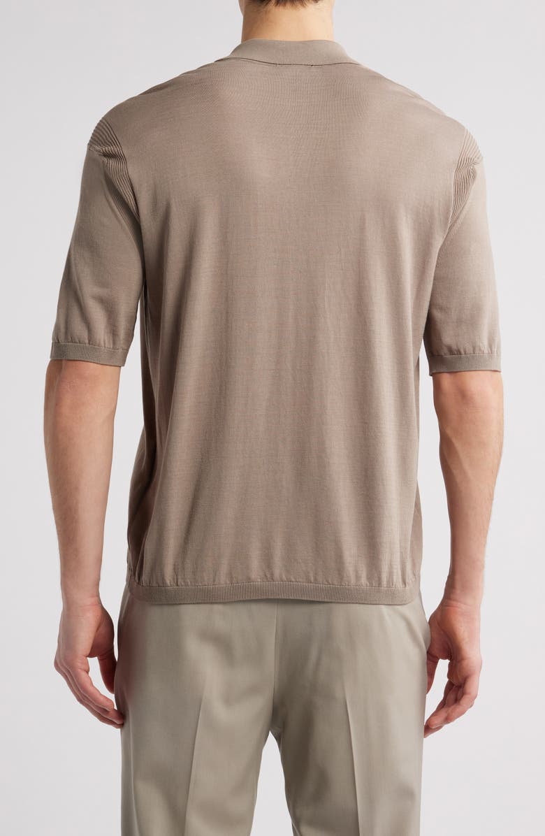 Emporio Armani Lightweight Short Sleeve Quarter Zip Polo, Alternate, color, Solid Light/ Pastel B