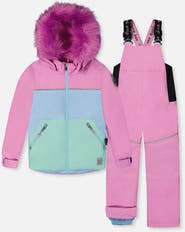 Deux par Deux Girl Discover Fleece Colorblock Jacket Snow Pants Two Piece Snowsuit