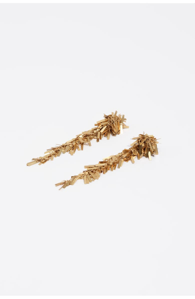 Bimba y Lola Aged Chain Earrings With Fringe, Alternate, color, Gold