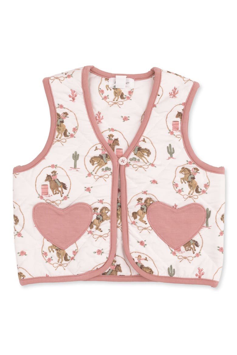 Kids' Cowgirl Cameos Quilted Vest, Main, color, PINK