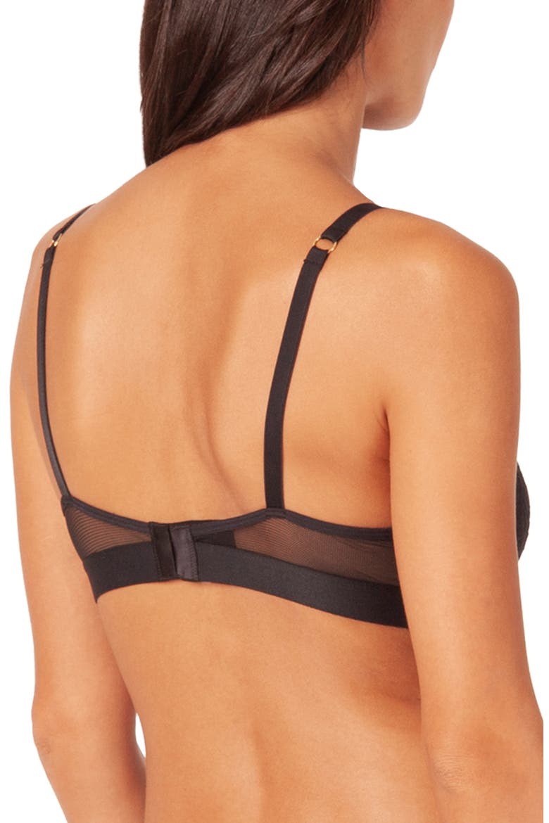 The Lace T-Shirt Underwire Bra, Alternate, color, JET BLACK