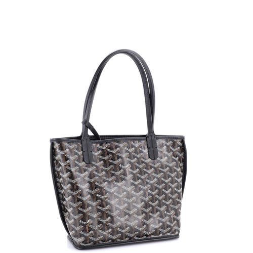 Pre-owned Goyard  Goyard Anjou Reversible Tote Printed Coated Canvas Mini In Black