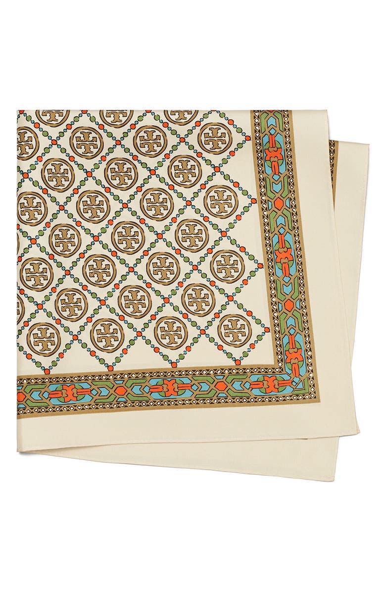 Tory Burch T Monogram Square Scarf, Main, color, 