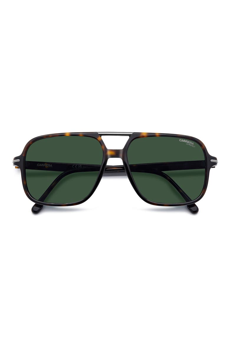 58mm Navigator Sunglasses, Alternate, color, HAVANA/ GREEN