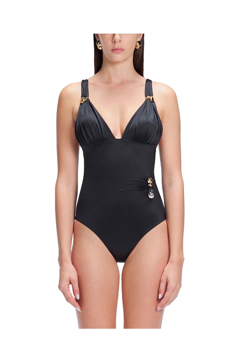 Moeva Marina One Piece Swimsuit, Main, color, Black