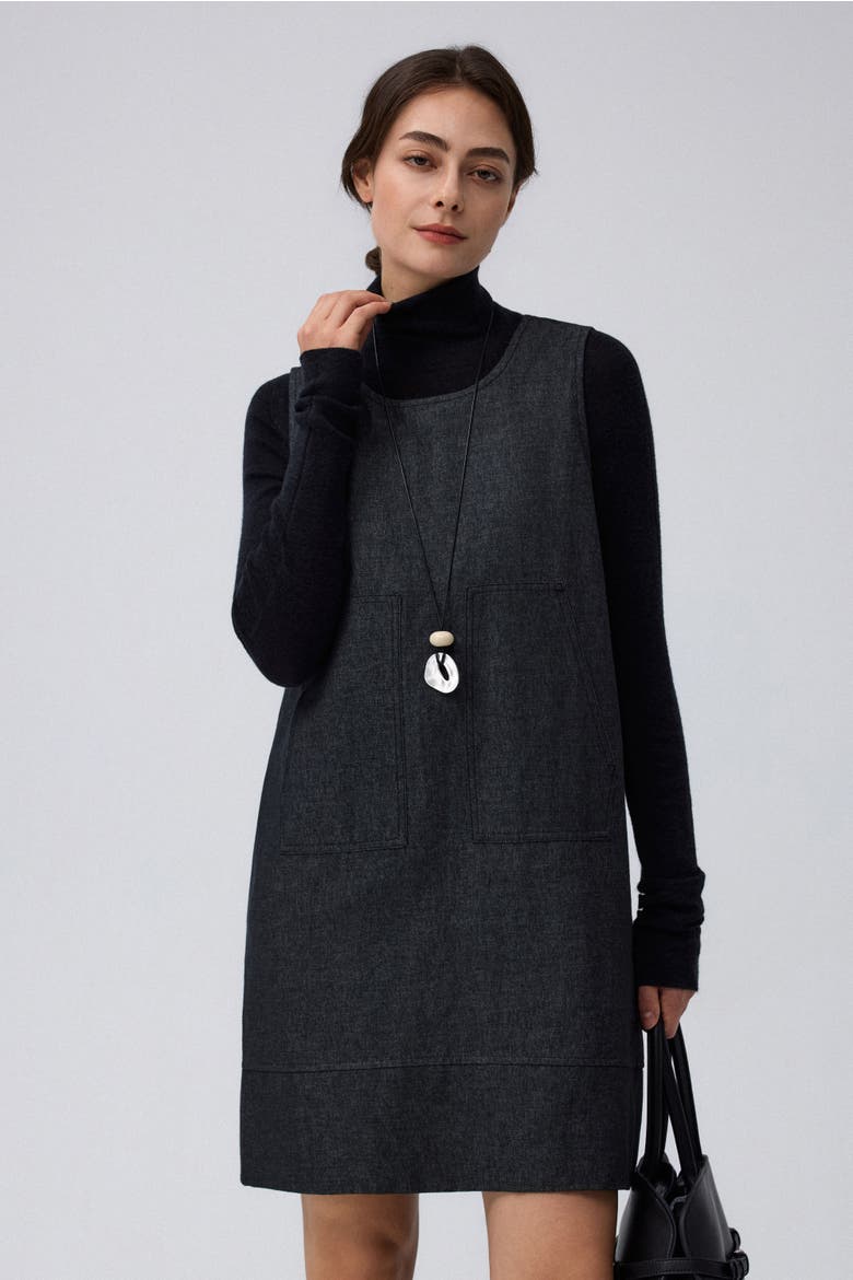 Denim Atelier Shift Dress, Alternate, color, black denim