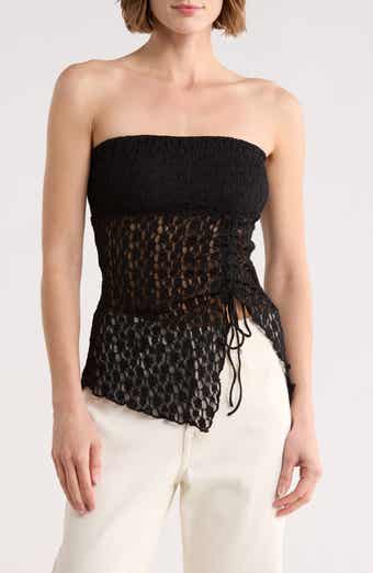Abound Lace Asymmetrical Hem Tube Top