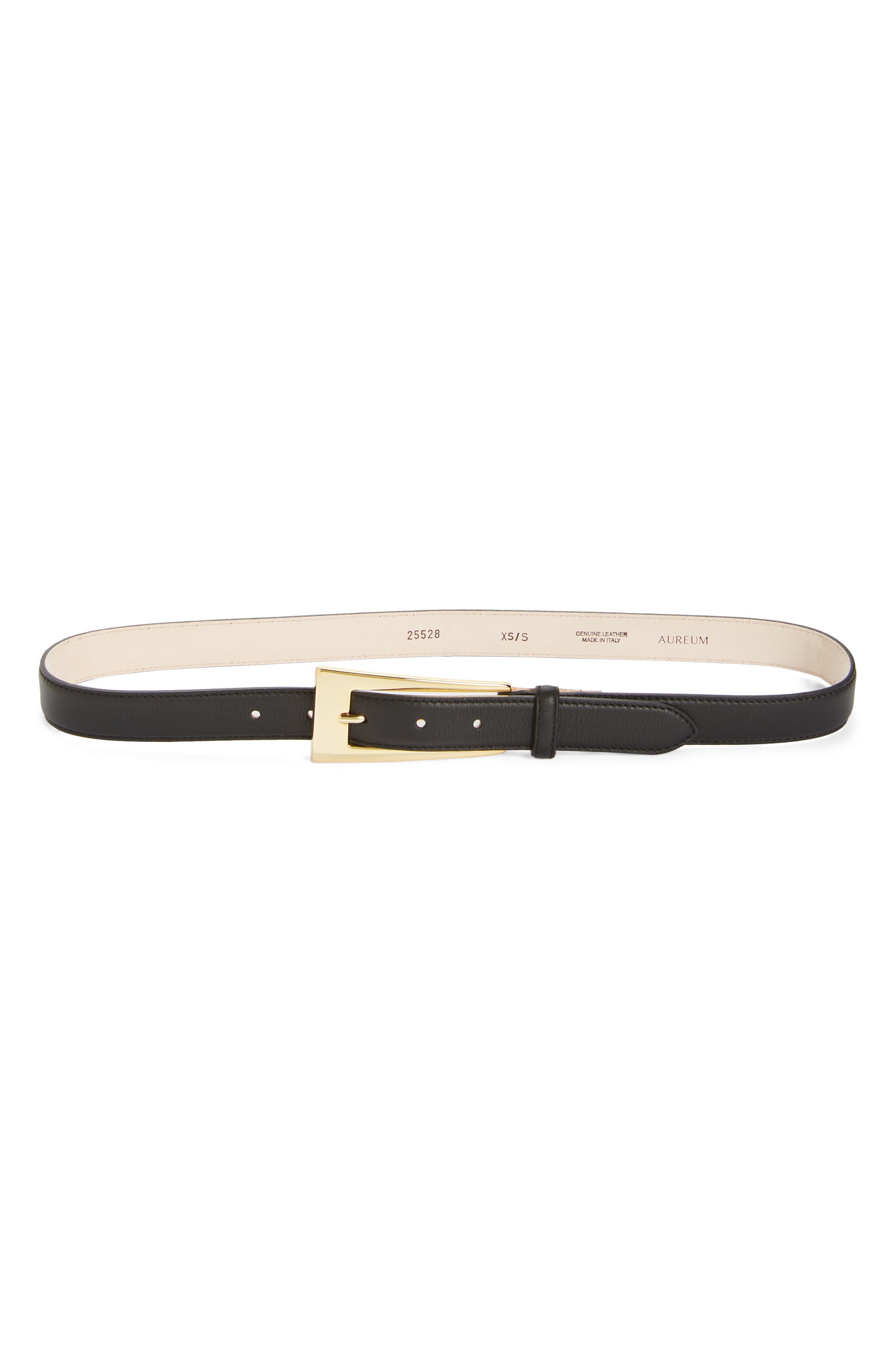 AUREUM No. 10 Leather Belt in Black Gold 