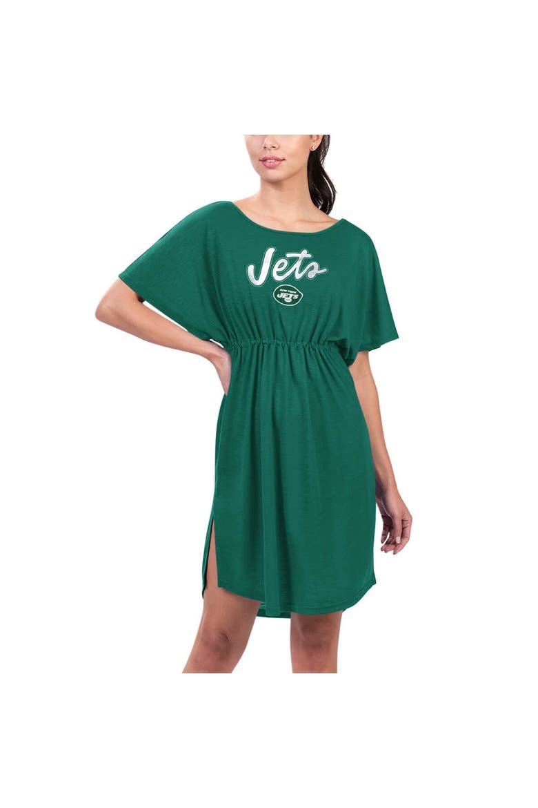 Women's G-III 4Her by Carl Banks Green New York Jets Versus Swim Cover-Up, Main, color, Green