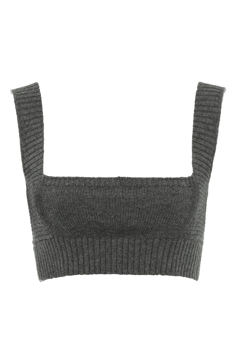 HOUSE OF CB Sia Ribbed Sweater Bralette, Alternate, color, Grey Melange
