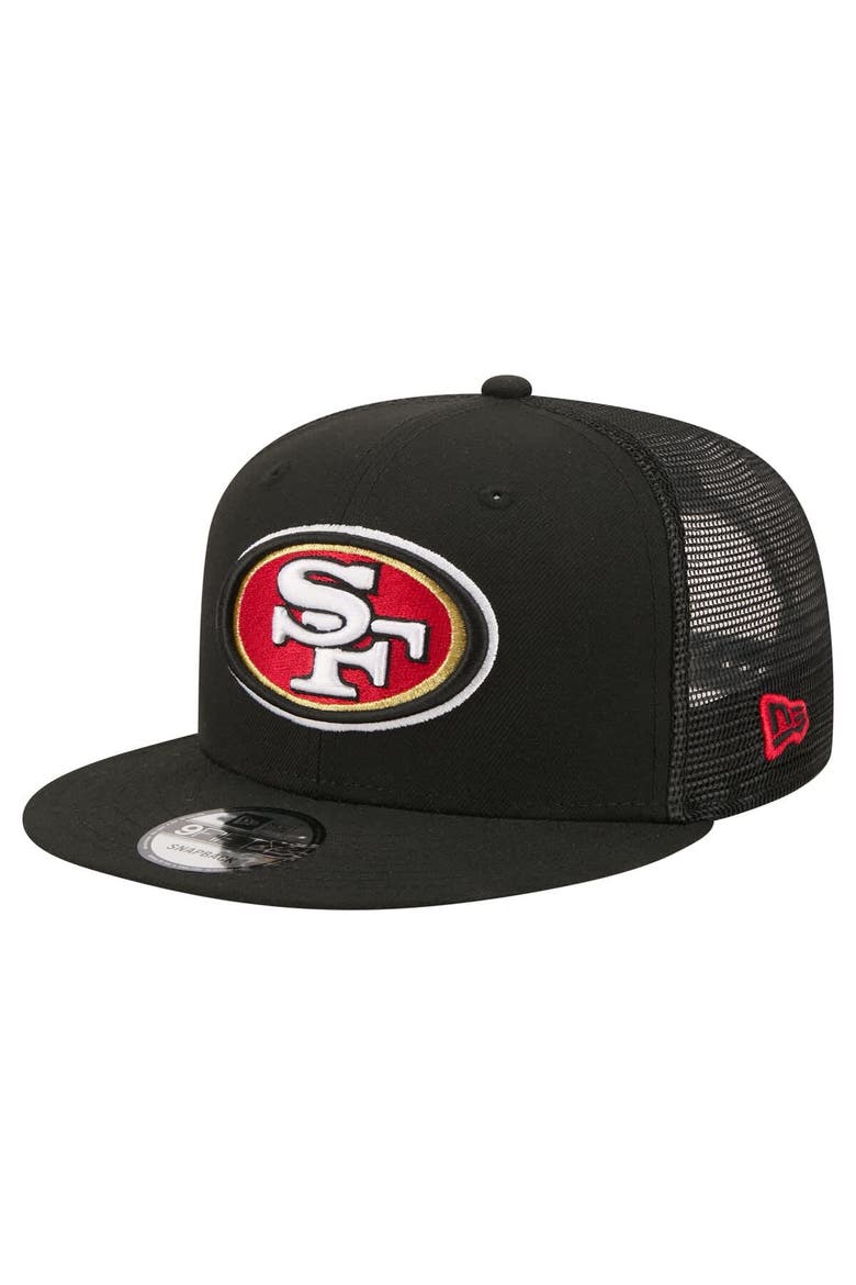 Men's New Era  Black San Francisco 49ers Core Team 9FIFTY Trucker Snapback Hat, Main, color, Black