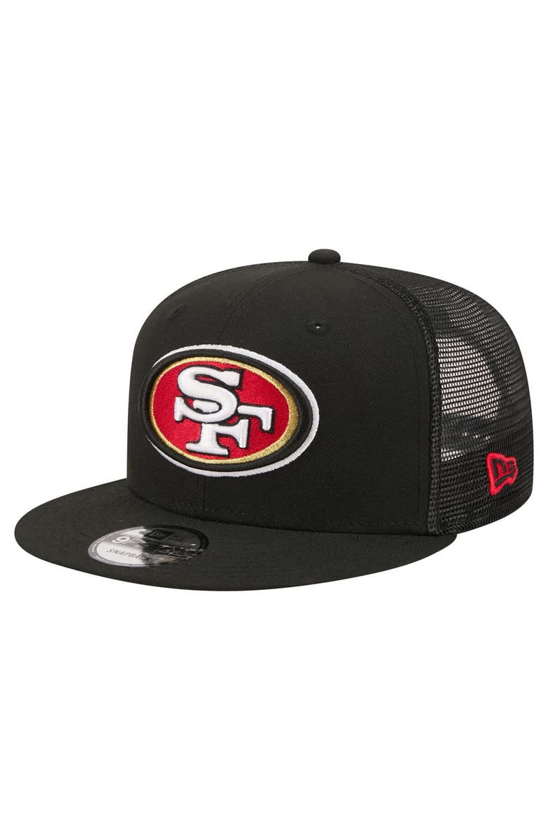 New Era Men's New Era  Black San Francisco 49ers Core Team 9FIFTY Trucker Snapback Hat, Main, color, Black