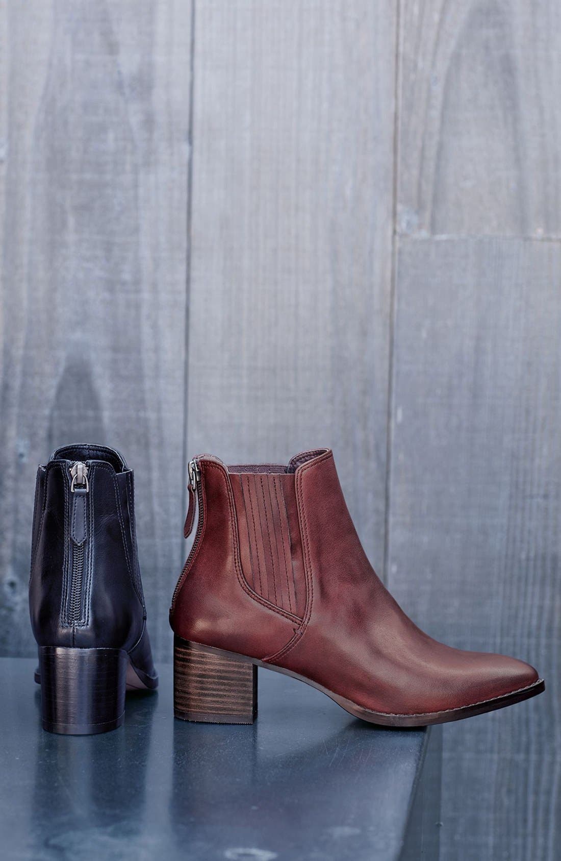 'Bailey' Pointy Toe Block Heel Bootie, Alternate, color, BLACK LEATHER
