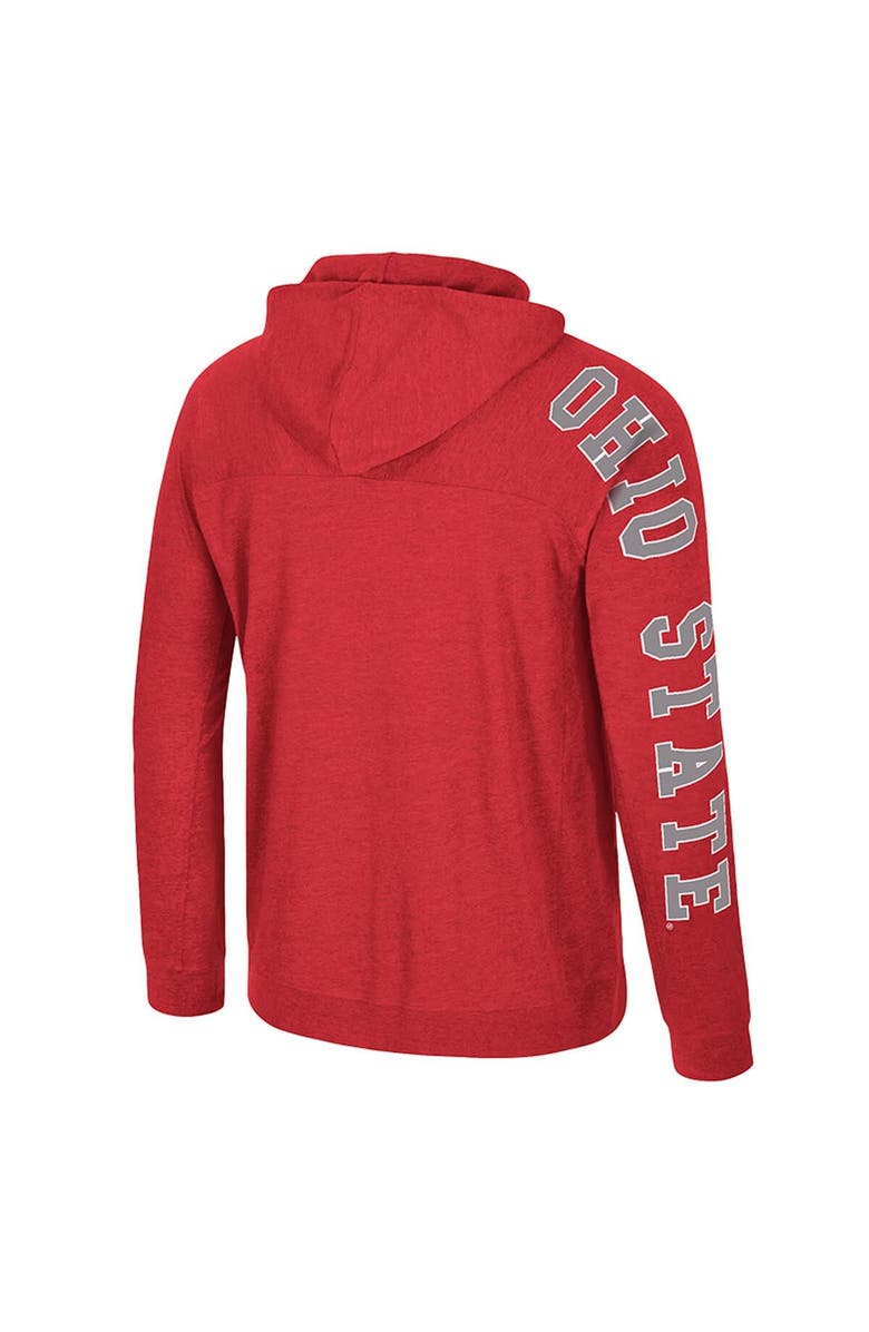 COLOSSEUM Men's Colosseum Scarlet Ohio State Buckeyes Back in Business Long Sleeve Raglan Hooded T-Shirt, Alternate, color, Scarlet