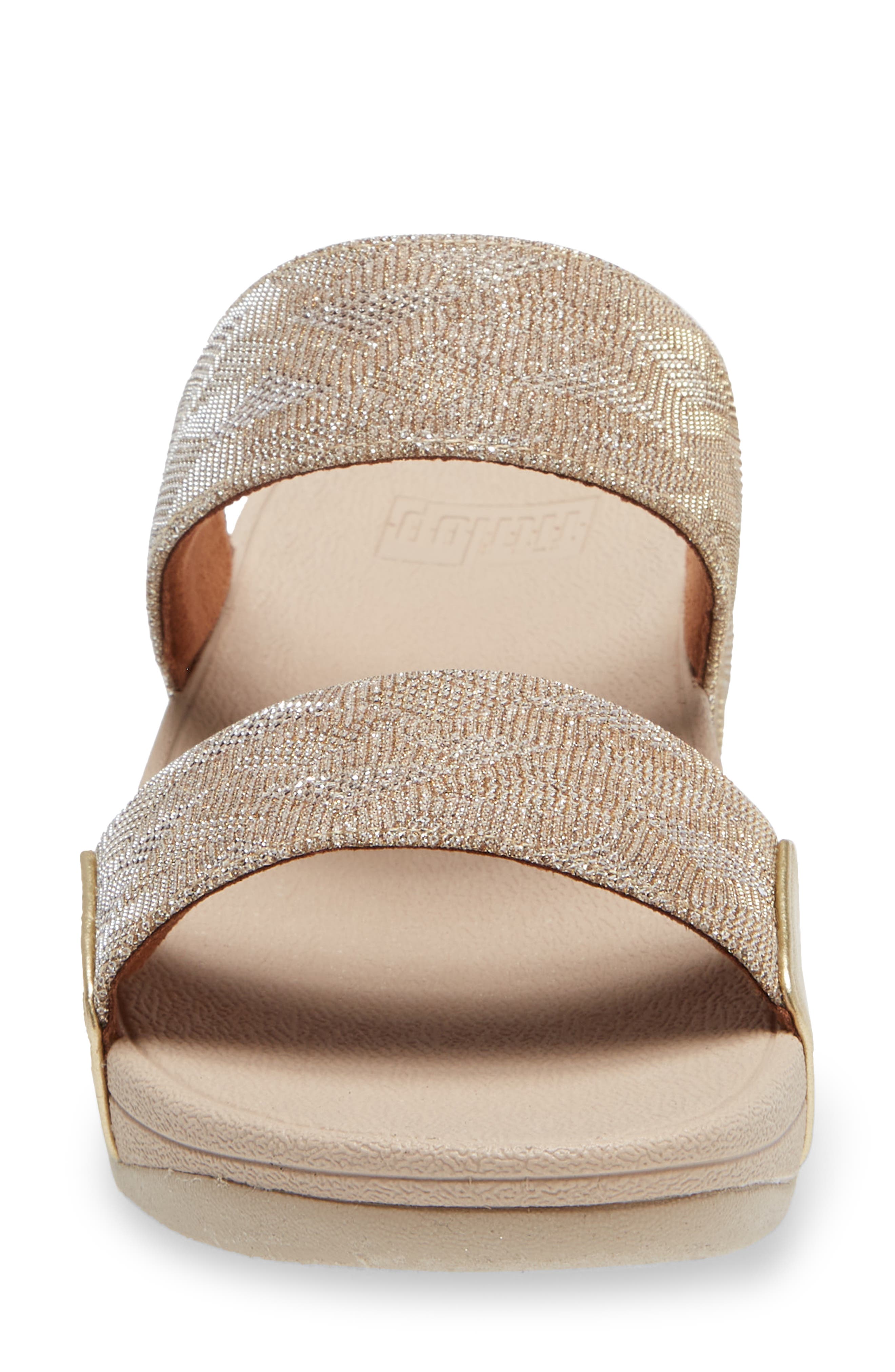 Lulu Glitz Slide Sandal, Alternate, color, PLATINO