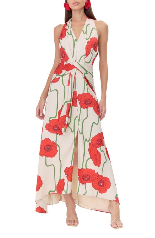 ADELYN RAE ADELYN RAE ROSALYN ABSTRACT ROSE PRINT MAXI DRESS 