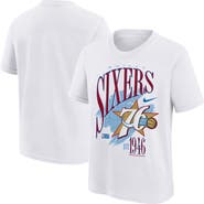 Nike Youth Nike White Philadelphia 76ers Hardwood Classics Champs Max90 T-Shirt