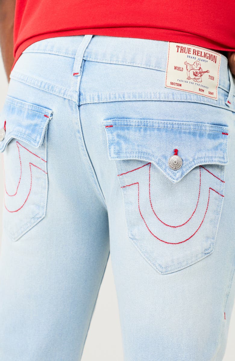 True Religion Geno Flap Embroidered Patch Jeans, Alternate, color, Light Journey