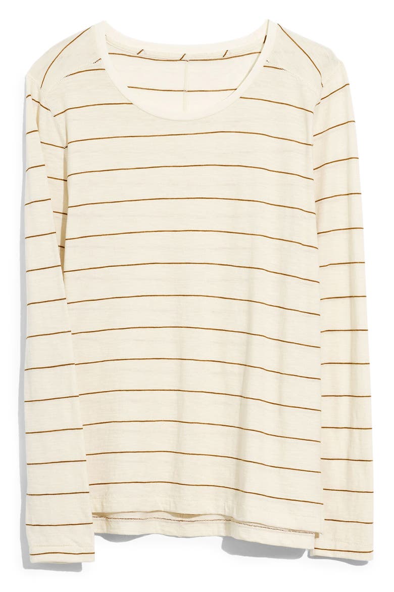 Stripe Whisper Cotton Long Sleeve Tee, Alternate, color, DARK TOBACCO ROTI STRIPE