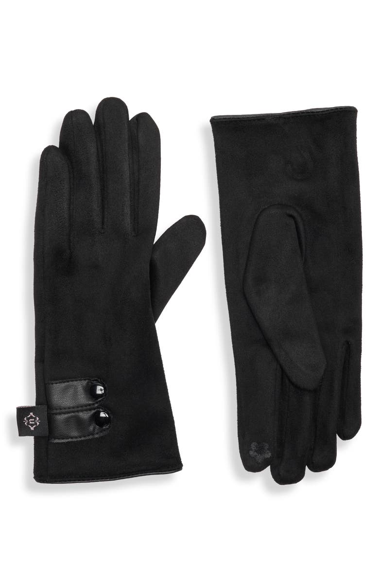 Nanette Lepore Snap Buckle Detail Gloves, Main, color, Black