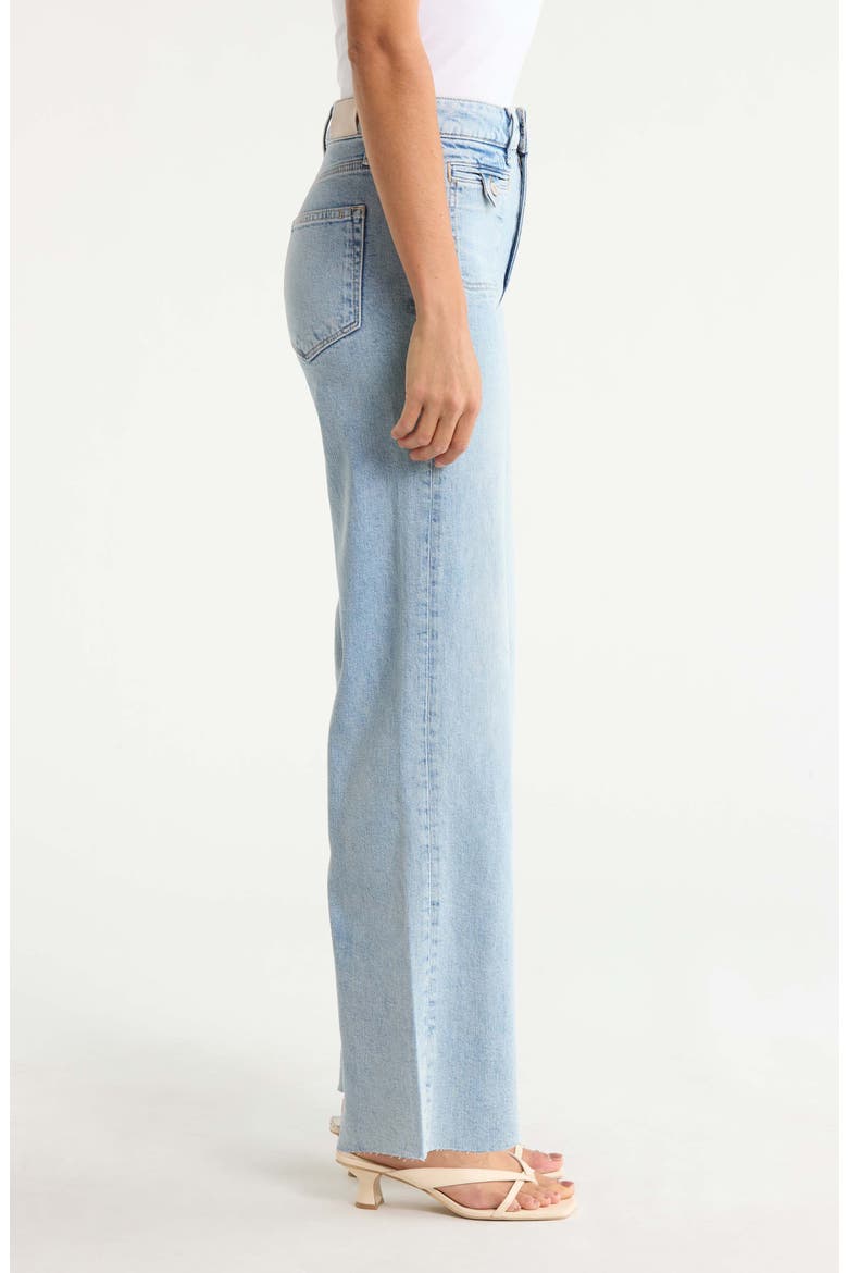 Anessa Button Pocket High Waist Raw Hem Wide Leg Jeans, Alternate, color, CANOGA