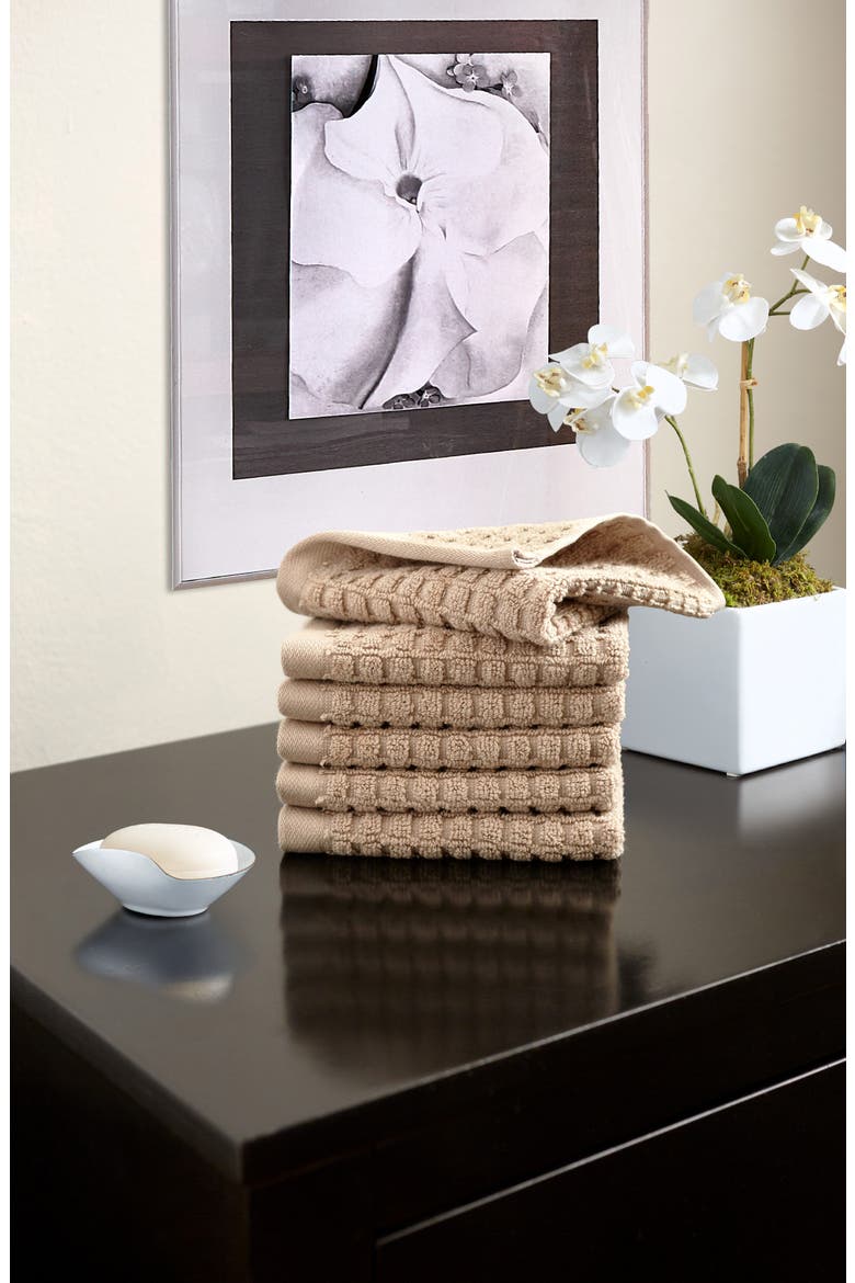 Quick Dry 6-Pack Cotton Washcloths, Alternate, color, LINEN