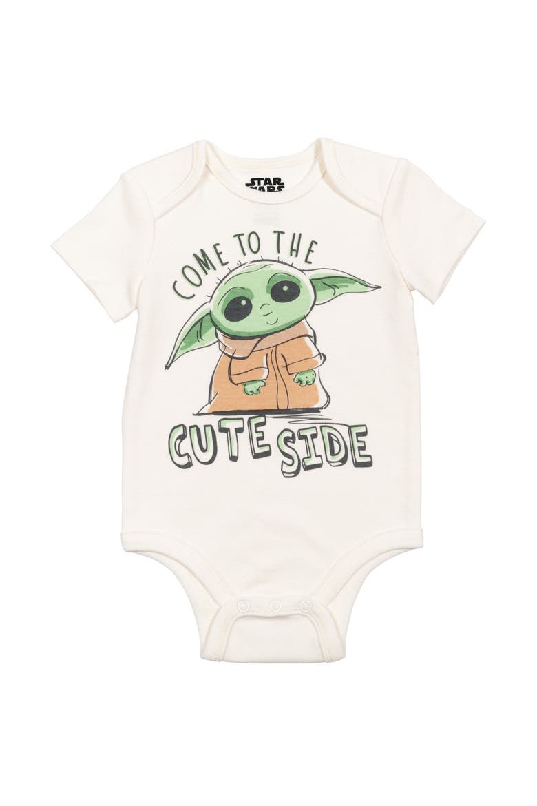The Mandalorian Grogu Cosplay 3-Piece Bodysuit and Pants Set, Alternate, color, Grogu Mint Ivory