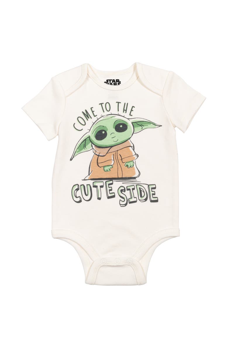 Star Wars The Mandalorian Grogu Cosplay 3-Piece Bodysuit and Pants Set, Alternate, color, Grogu Mint Ivory