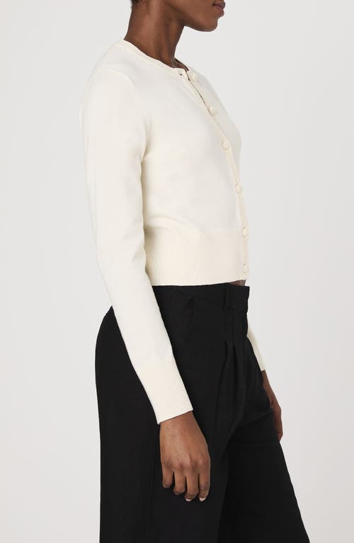 French Connection Crewneck Cardigan Sweater In Porcelin Cream