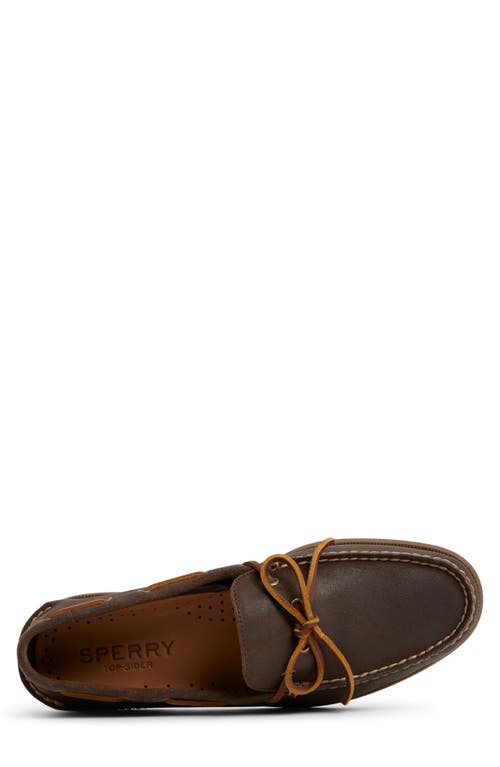 Sperry Authentic Original 1 Eye Boat Shoes Dark Brown In Brown