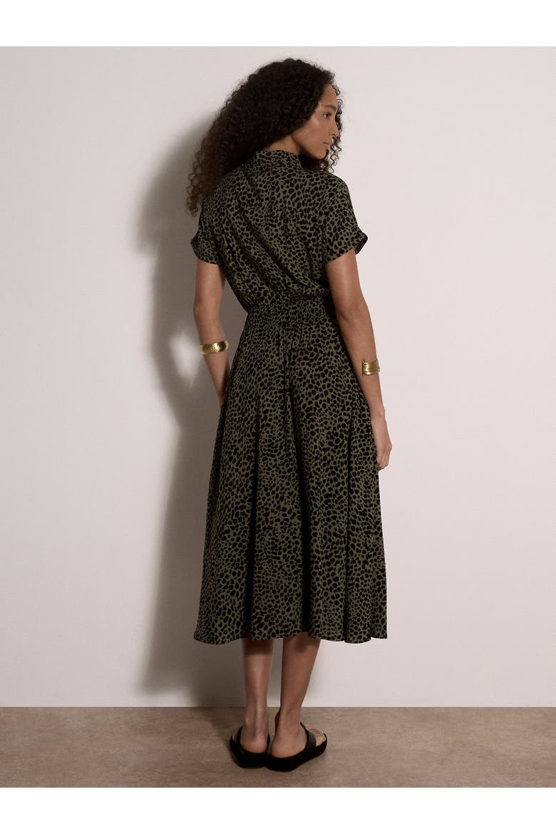 Mono Dense Spot Shirt Midi Dress, Alternate, color, Khaki