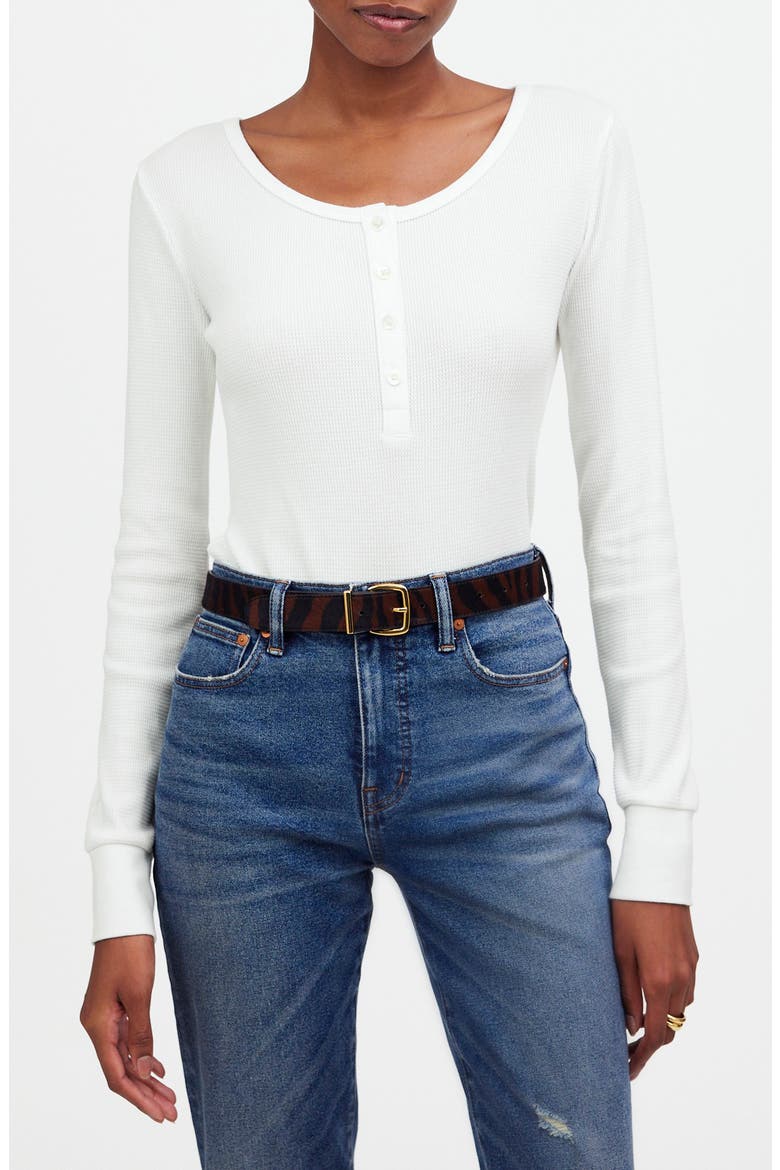 Waffle Knit Scoop Neck Henley Top, Main, color, EYELET WHITE