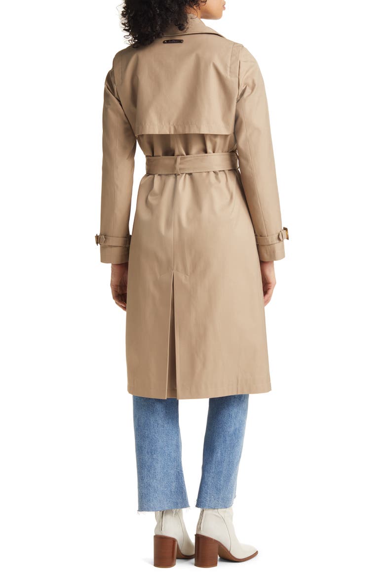 Water Repellent Double Face Cotton Blend Trench Coat, Alternate, color, SAND