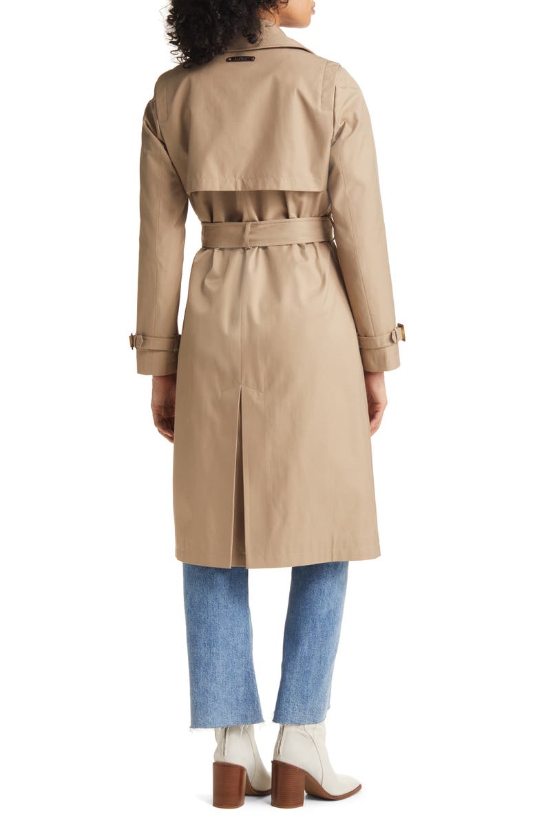 Sam Edelman Water Repellent Double Face Cotton Blend Trench Coat, Alternate, color,