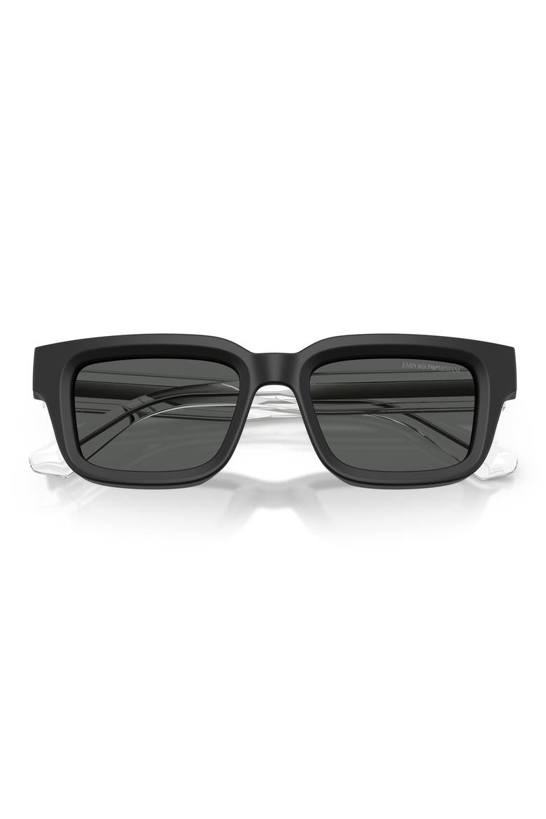 51mm Rectangle Sunglasses, Alternate, color, MATTE BLACK / DARK GREY