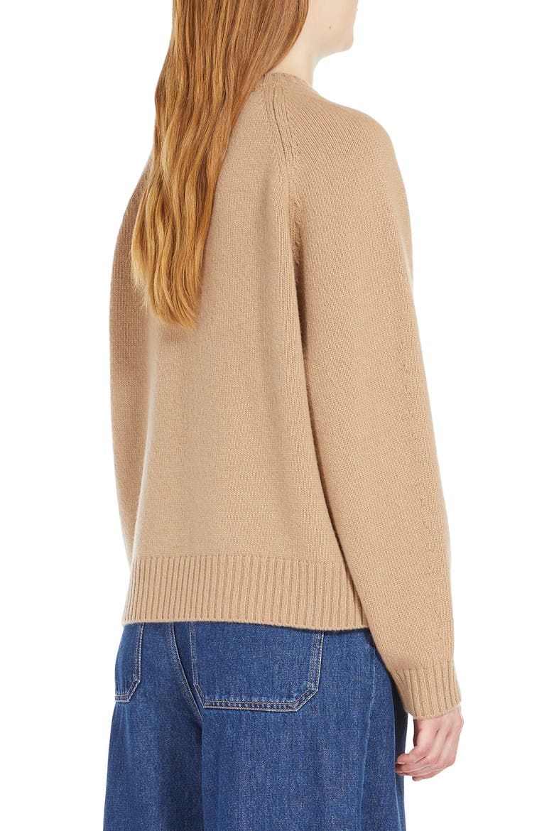 Gabbia Virgin Wool Crewneck Sweater, Alternate, color, CAMEL