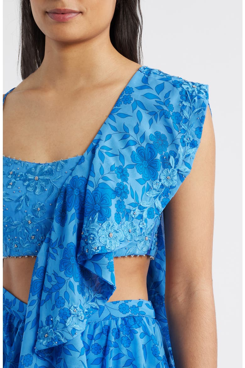Zaina Choli, Dupatta & Palazzo Pants Set, Alternate, color, SAPPHIRE