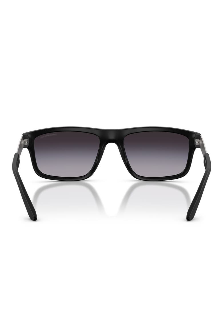 57mm Gradient Rectangular Sunglasses, Alternate, color, MATTE BLACK / GREY GRADIENT