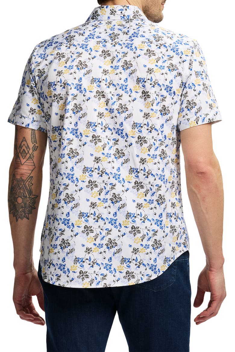 Alvie Short Sleeve Cotton Button-Up Shirt, Alternate, color, WHITE MULTI