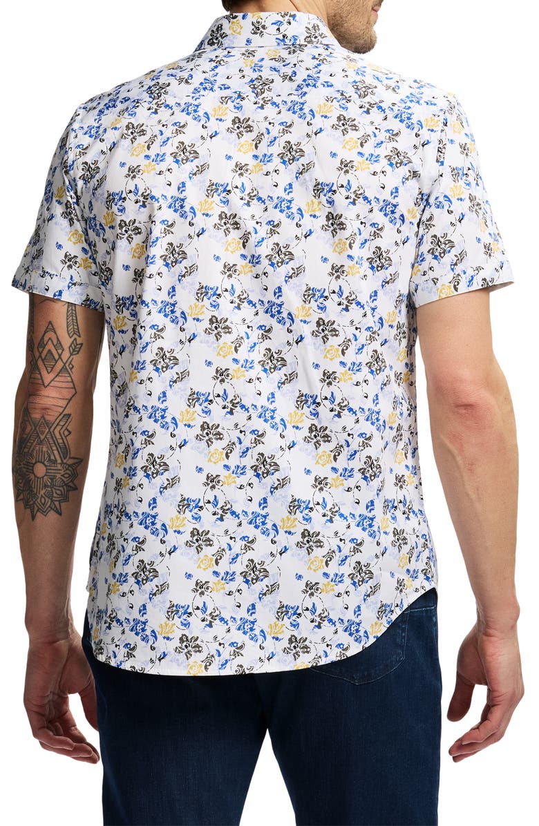 Robert Graham Alvie Short Sleeve Cotton Button-Up Shirt, Alternate, color, 