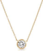 EF Collection Diamond Solitaire Floating Bezel Pendant Necklace