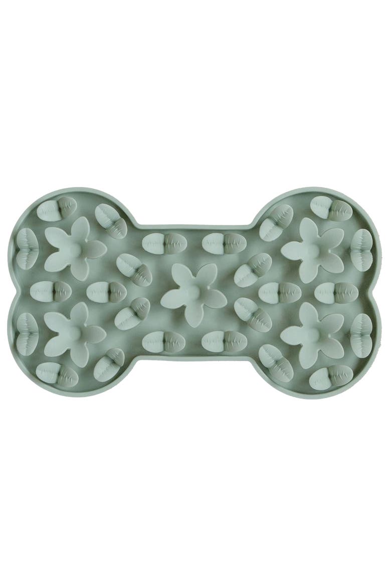Enrichment Snuffle Mat Sage Green Bone Textured Dog Feeding Pad, Main, color, Green