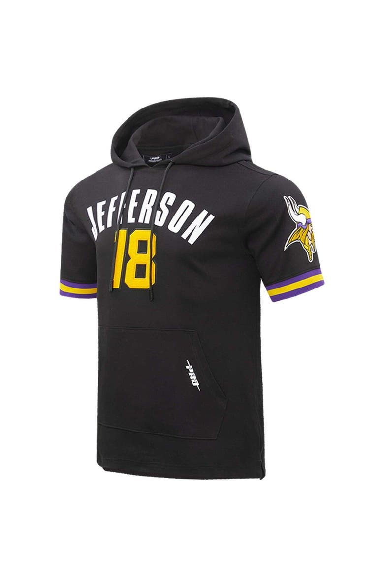 Men's Pro Standard Justin Jefferson Black Minnesota Vikings Player Name & Number Hoodie T-Shirt, Alternate, color, Black